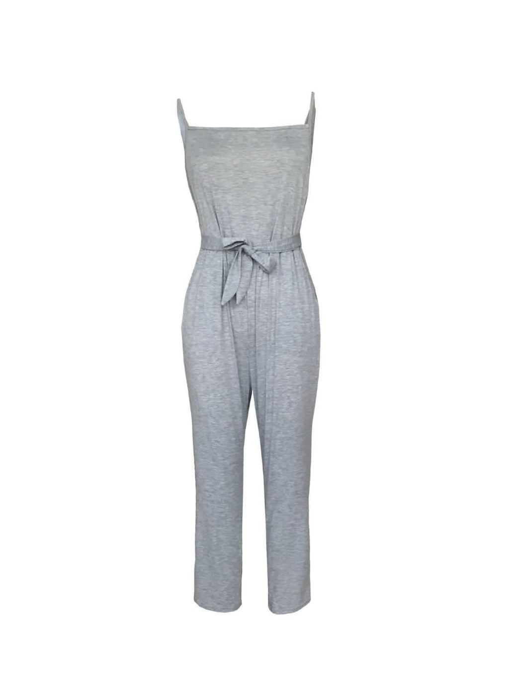 Tied strap square neck jumpsuit