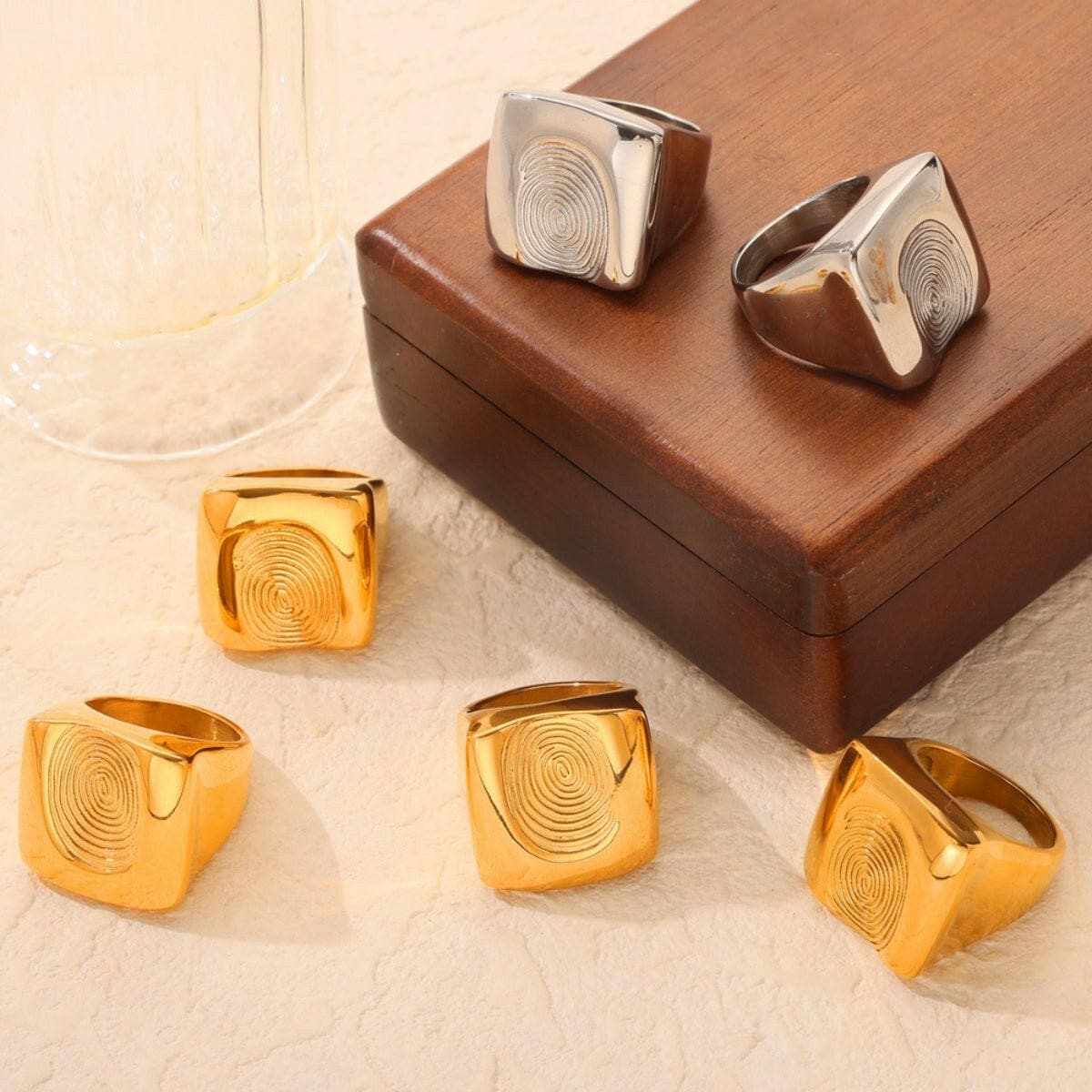 Titanium steel fingerprint ring
