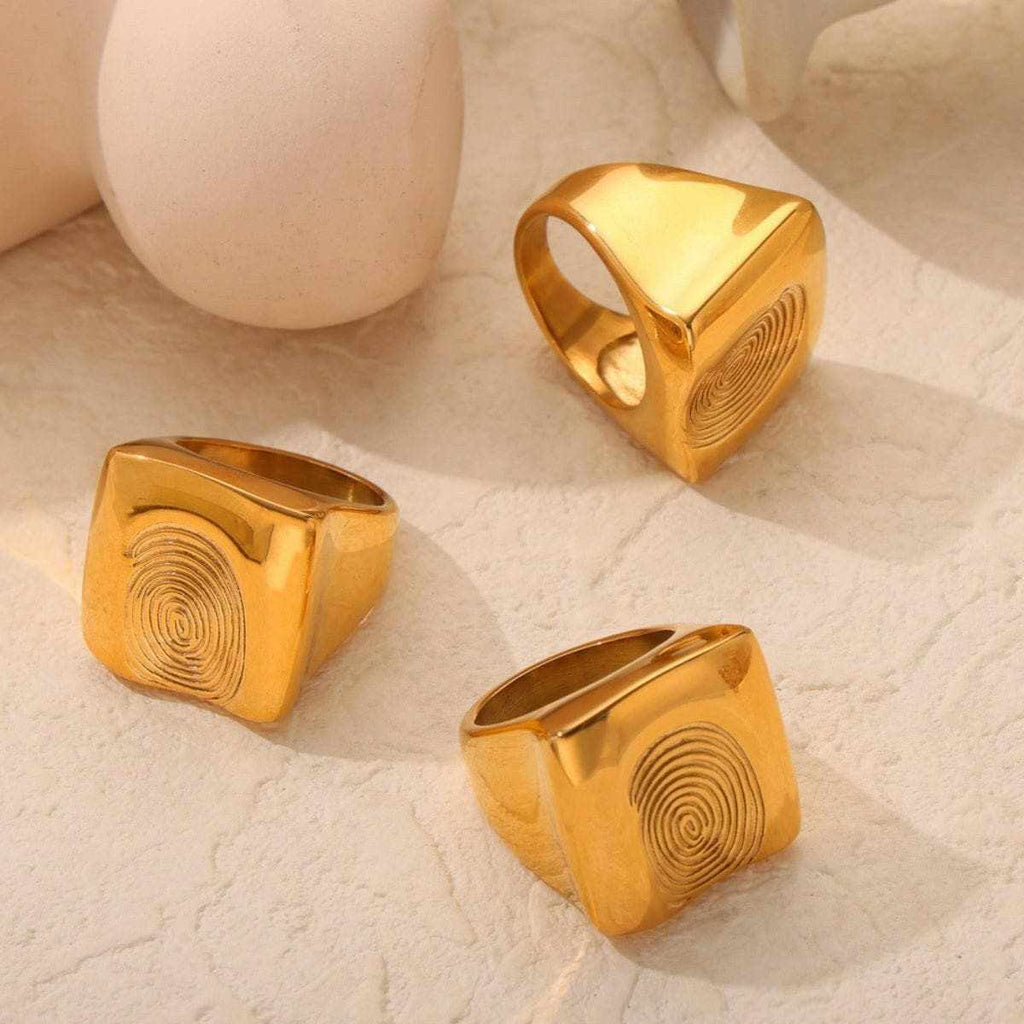 Titanium steel fingerprint ring