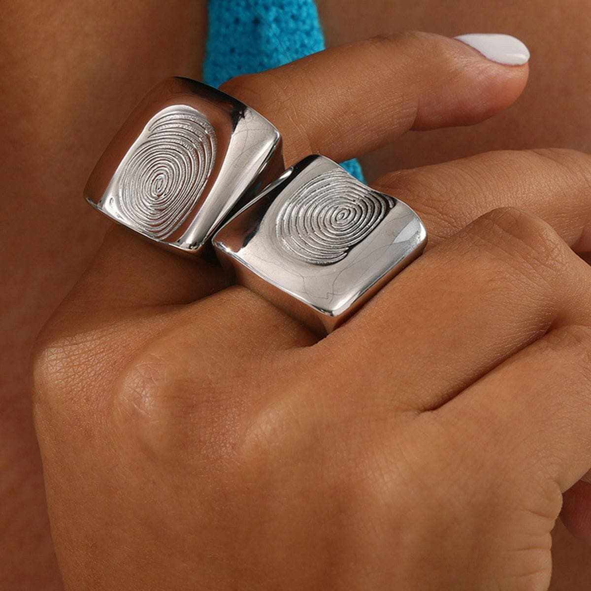Titanium steel fingerprint ring