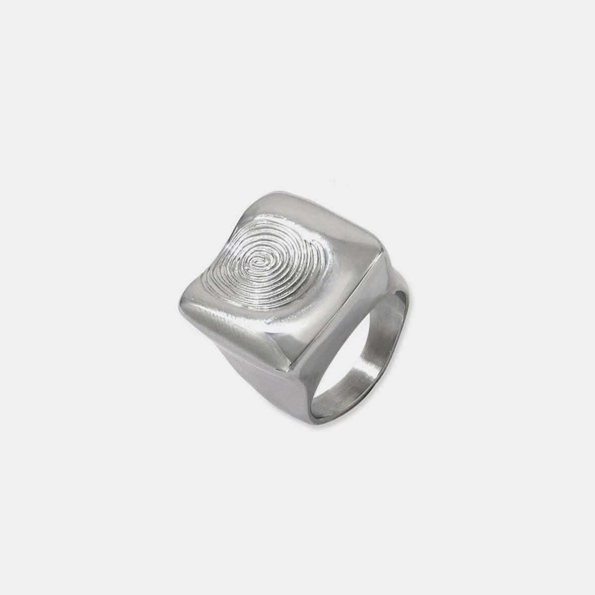 Titanium steel fingerprint ring