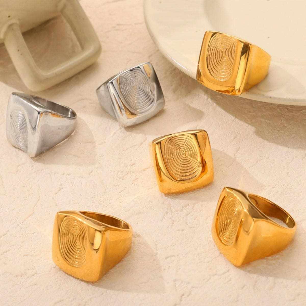 Titanium steel fingerprint ring