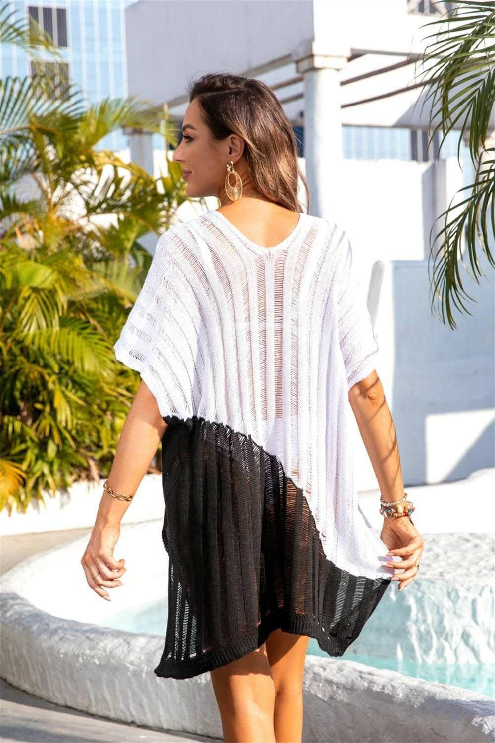 Vibrant sheer beach cover-up