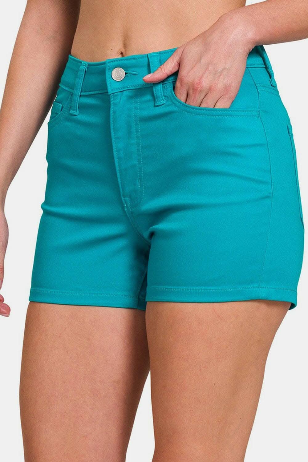 Zenana high waist denim shorts