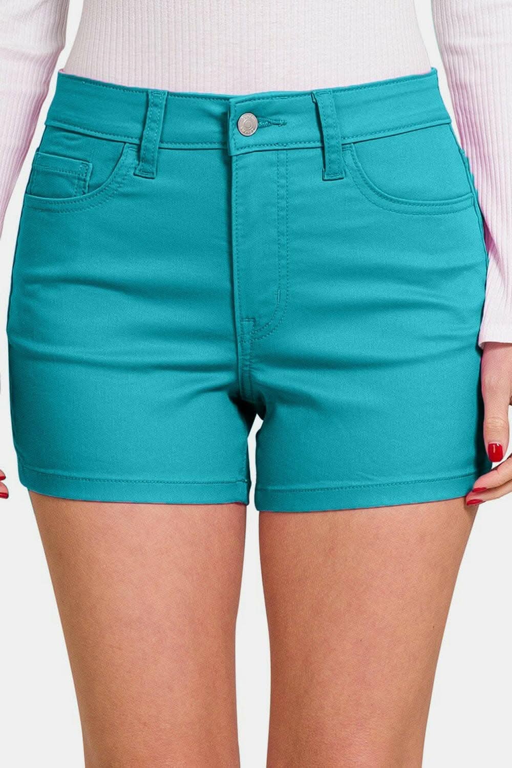 Zenana high waist denim shorts
