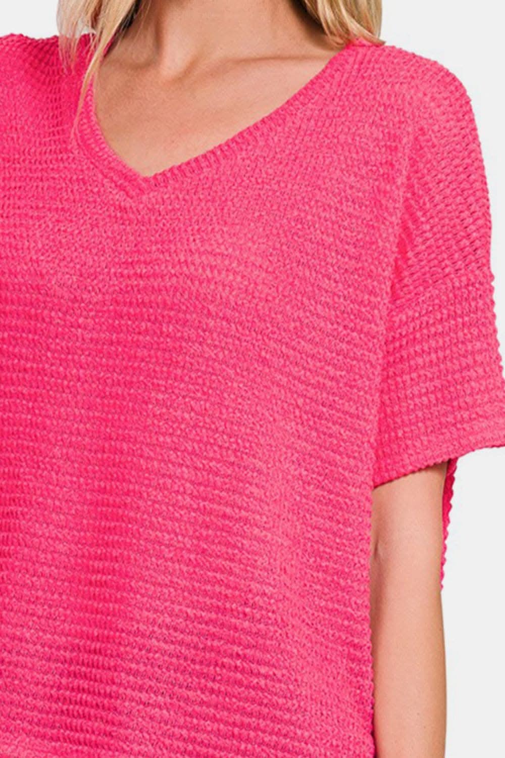 Zenana jacquard knit drop top
