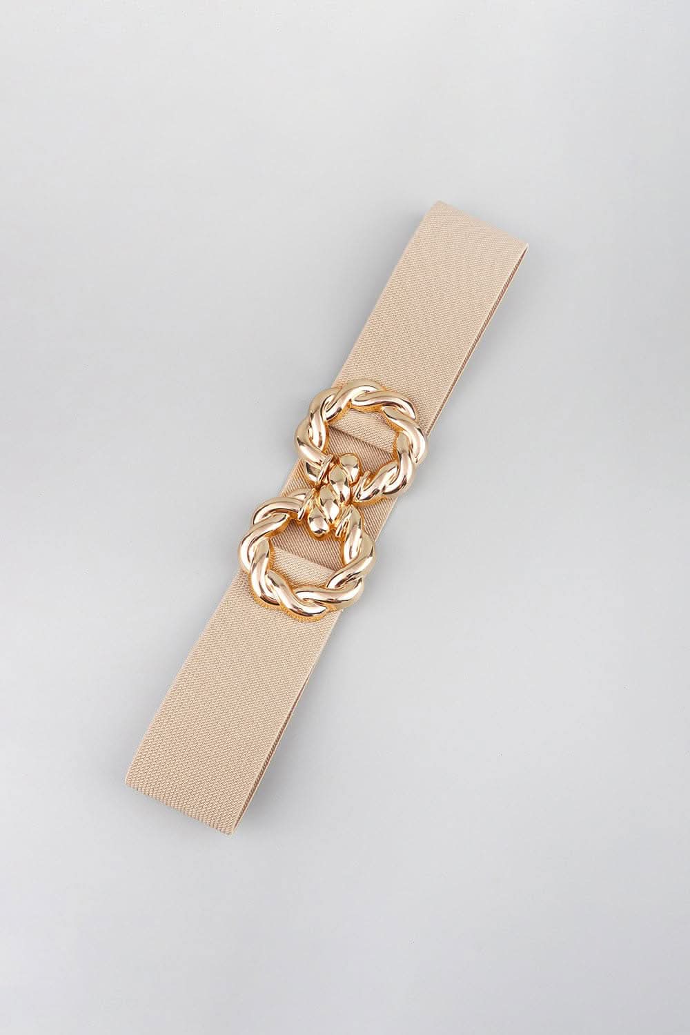 Elastic belt with zinc alloy buckle