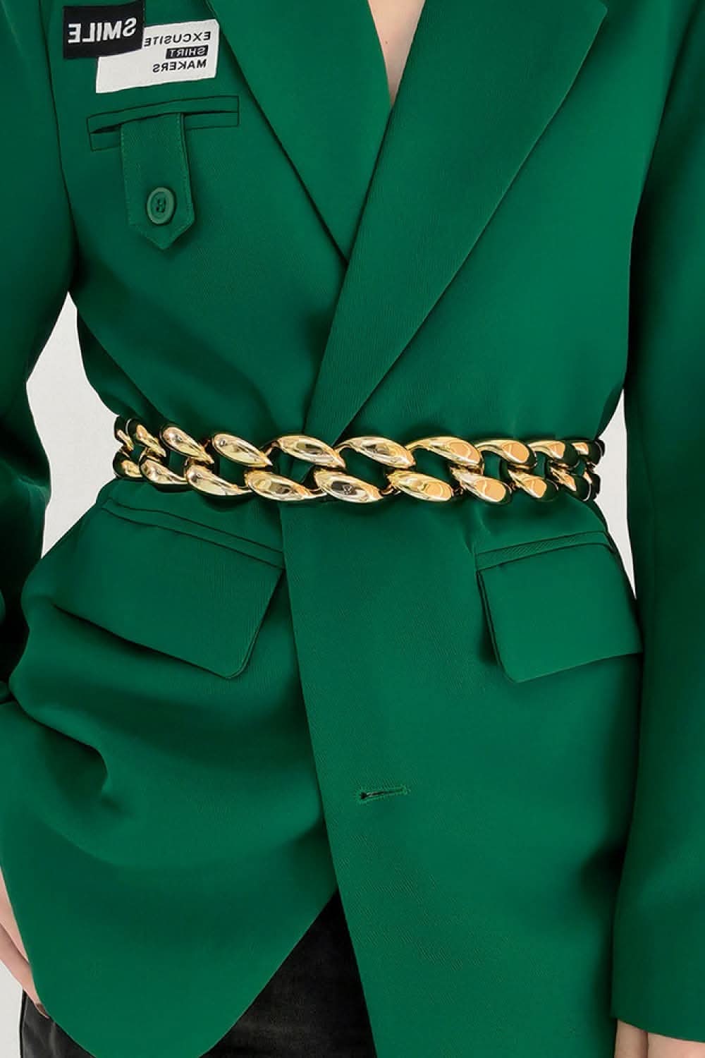 Chic acrylic curb chain belt 1.2"