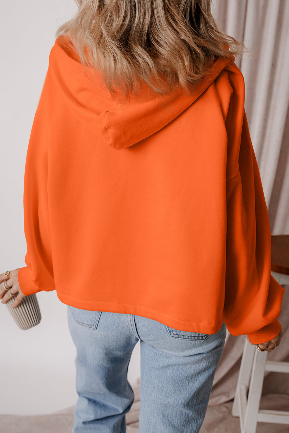 Premium Kate Fleece Lined Half Zipper Hoodie with Kangaroo Pockets
