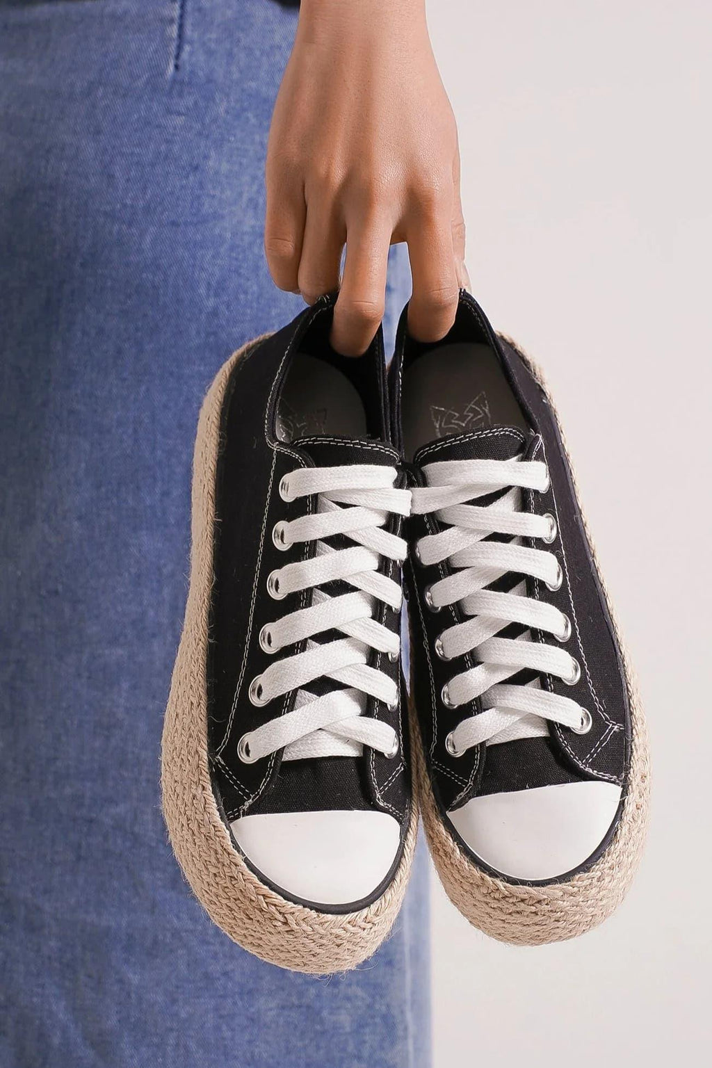 Mayfair Lace Up Woven Espadrille Sole Sneakers