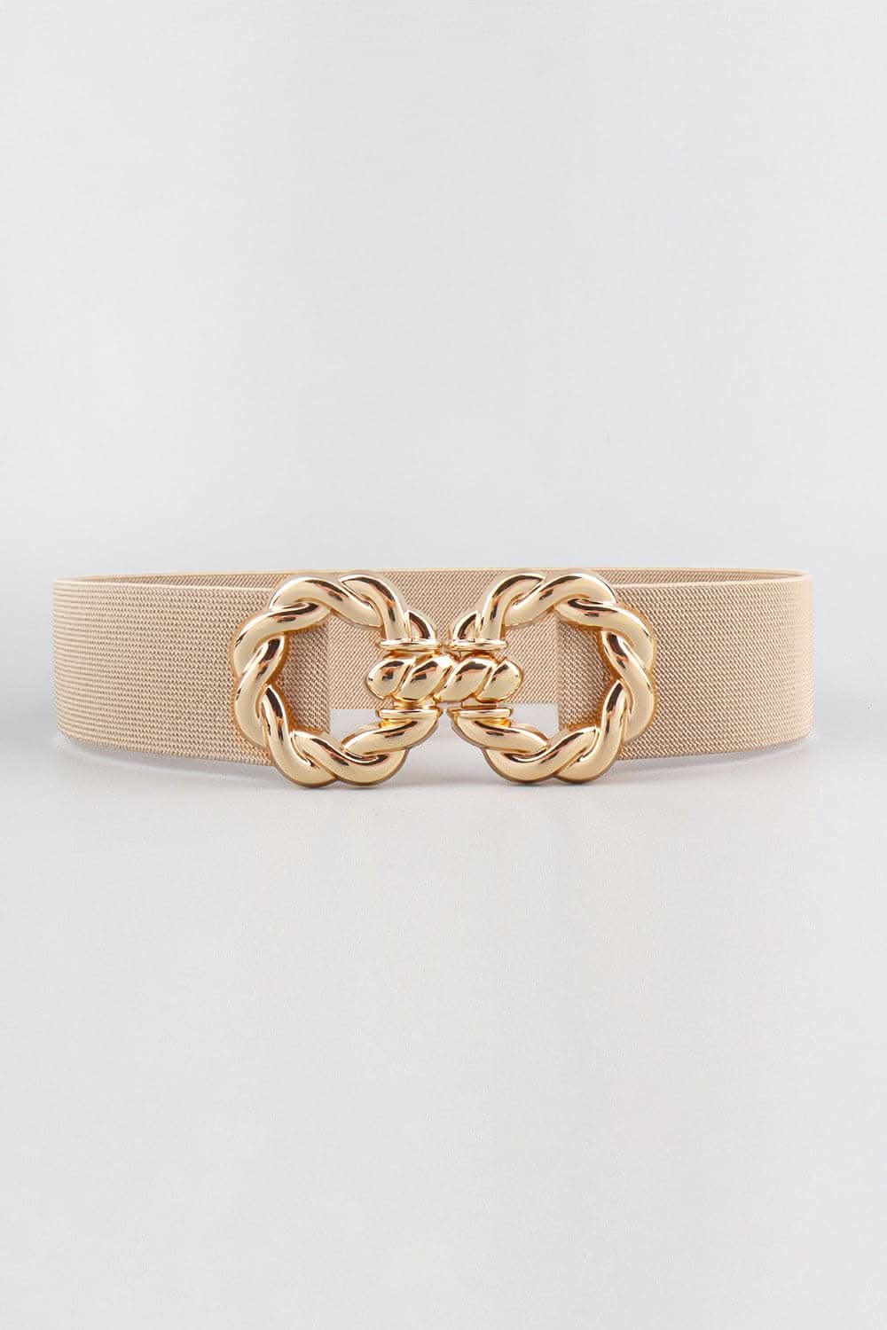 Elastic belt with zinc alloy buckle