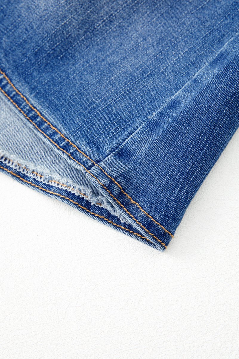 Love Salve  Ashleigh Blue Wrapped Crossed Waist Denim Mini