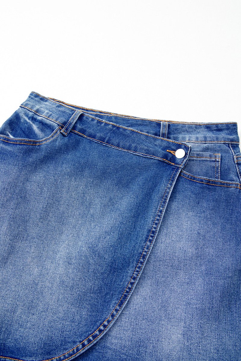 Love Salve  Ashleigh Blue Wrapped Crossed Waist Denim Mini