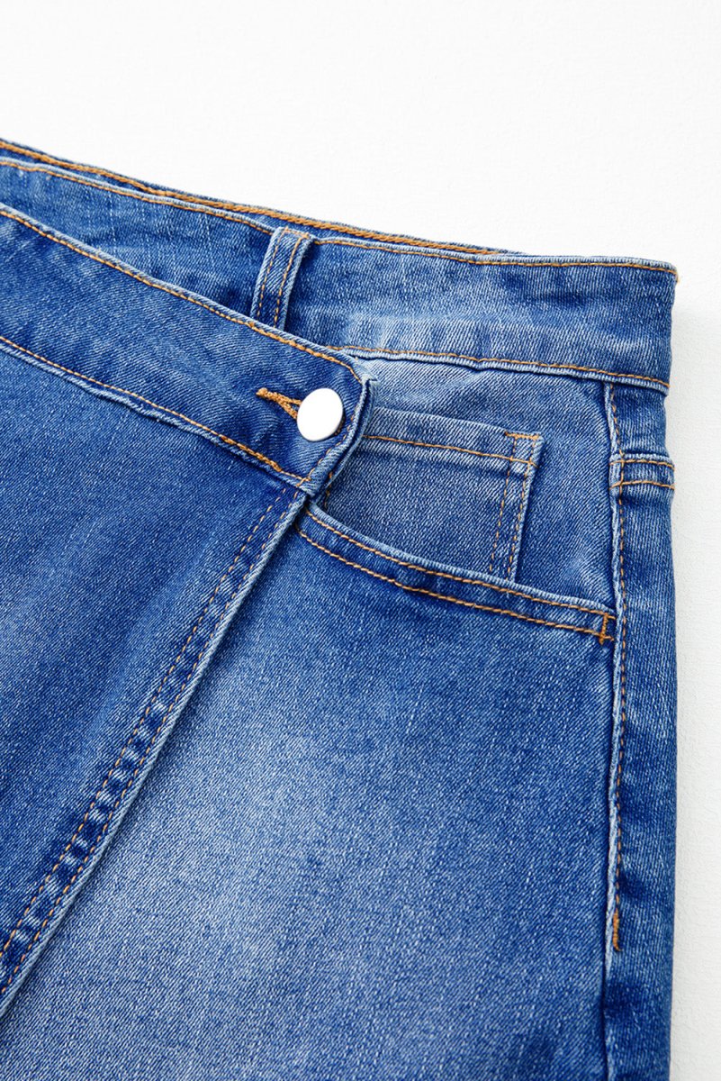 Love Salve  Ashleigh Blue Wrapped Crossed Waist Denim Mini