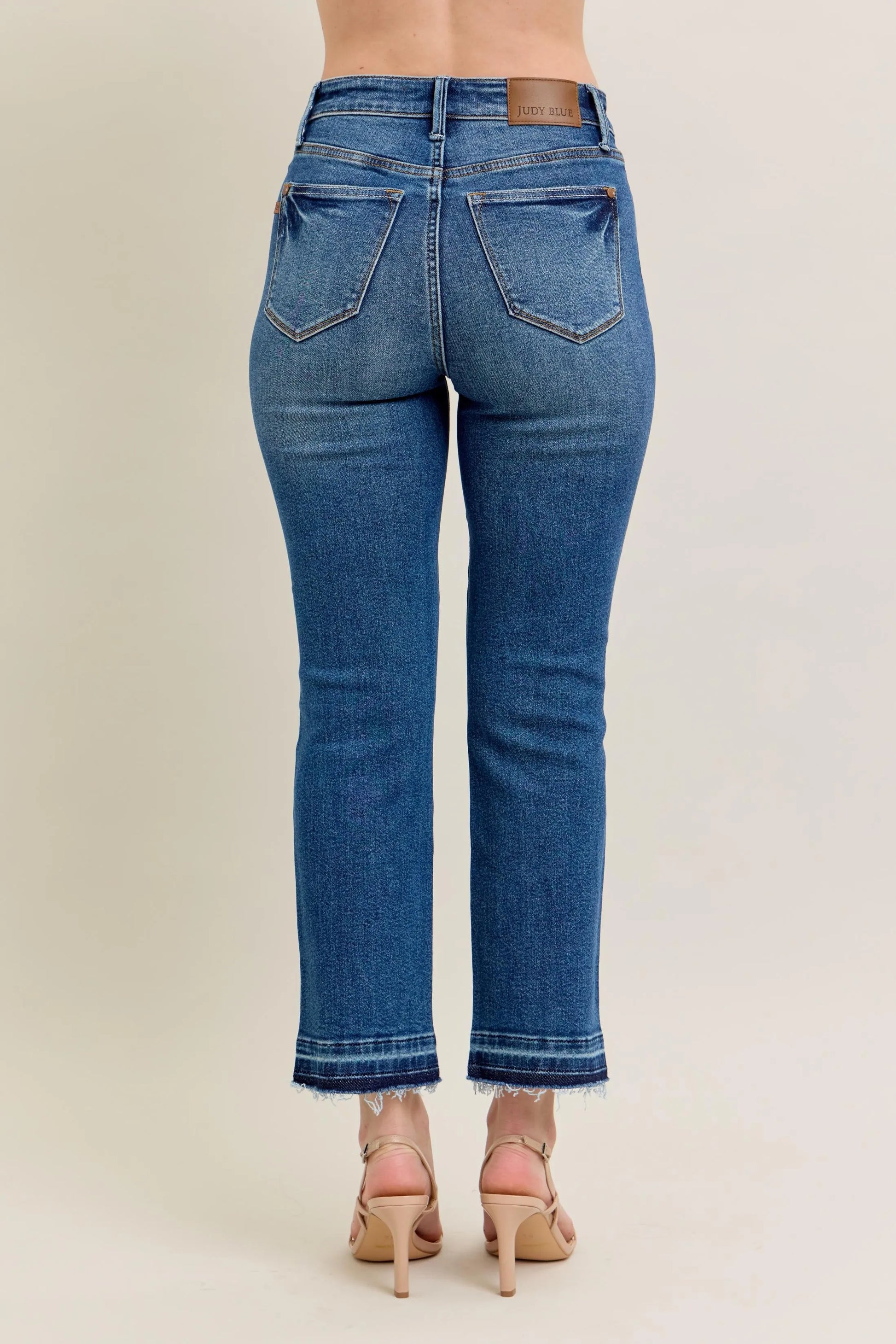 Judy Blue Full Size High Waist Vintage Wash Release Hem Kick Flare Jeans Plus Size