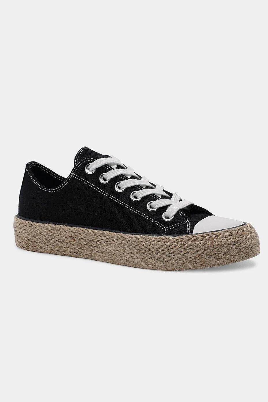 Mayfair Lace Up Woven Espadrille Sole Sneakers