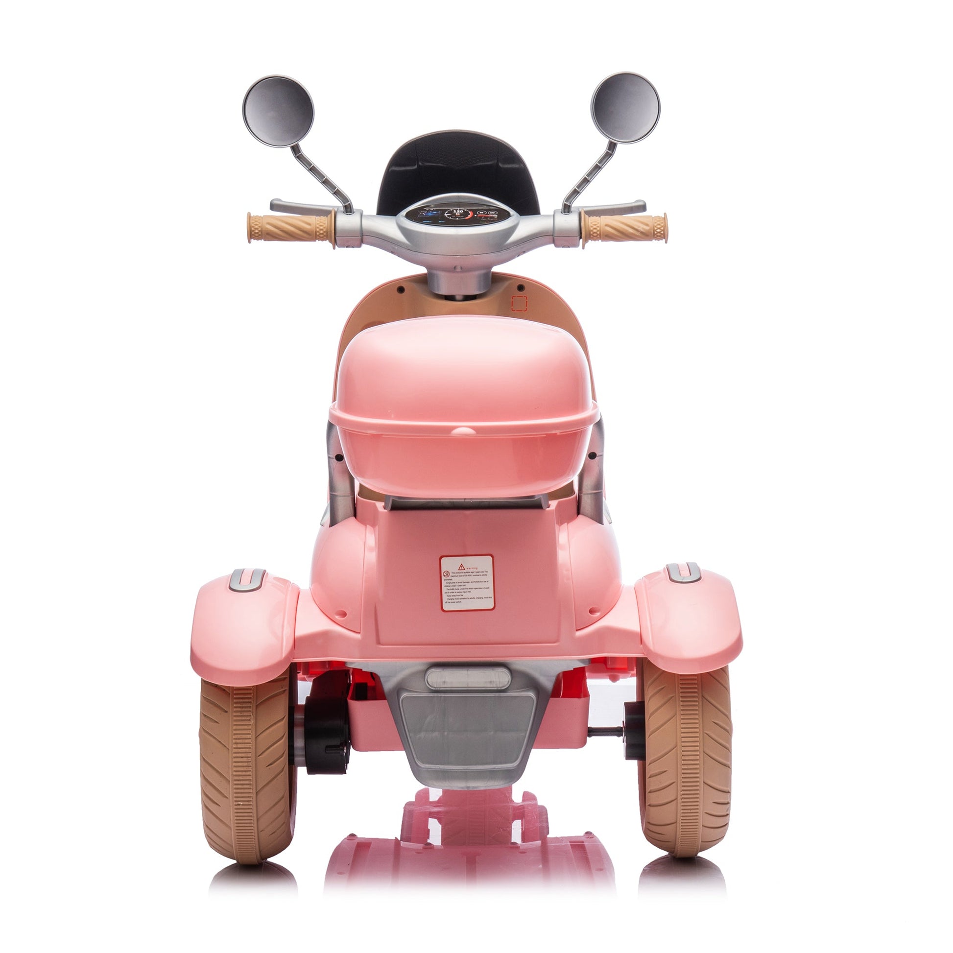 12V Two motors Kids Ride On Level Up Two-seater  Electric Motorcycle,Three-wheel Toy w/Music,Bluetooth,USB,Backseat flip adult seat,Portable Storage Hooks&Oversized  Trunk,LED Headlight  For Kids 3-6.