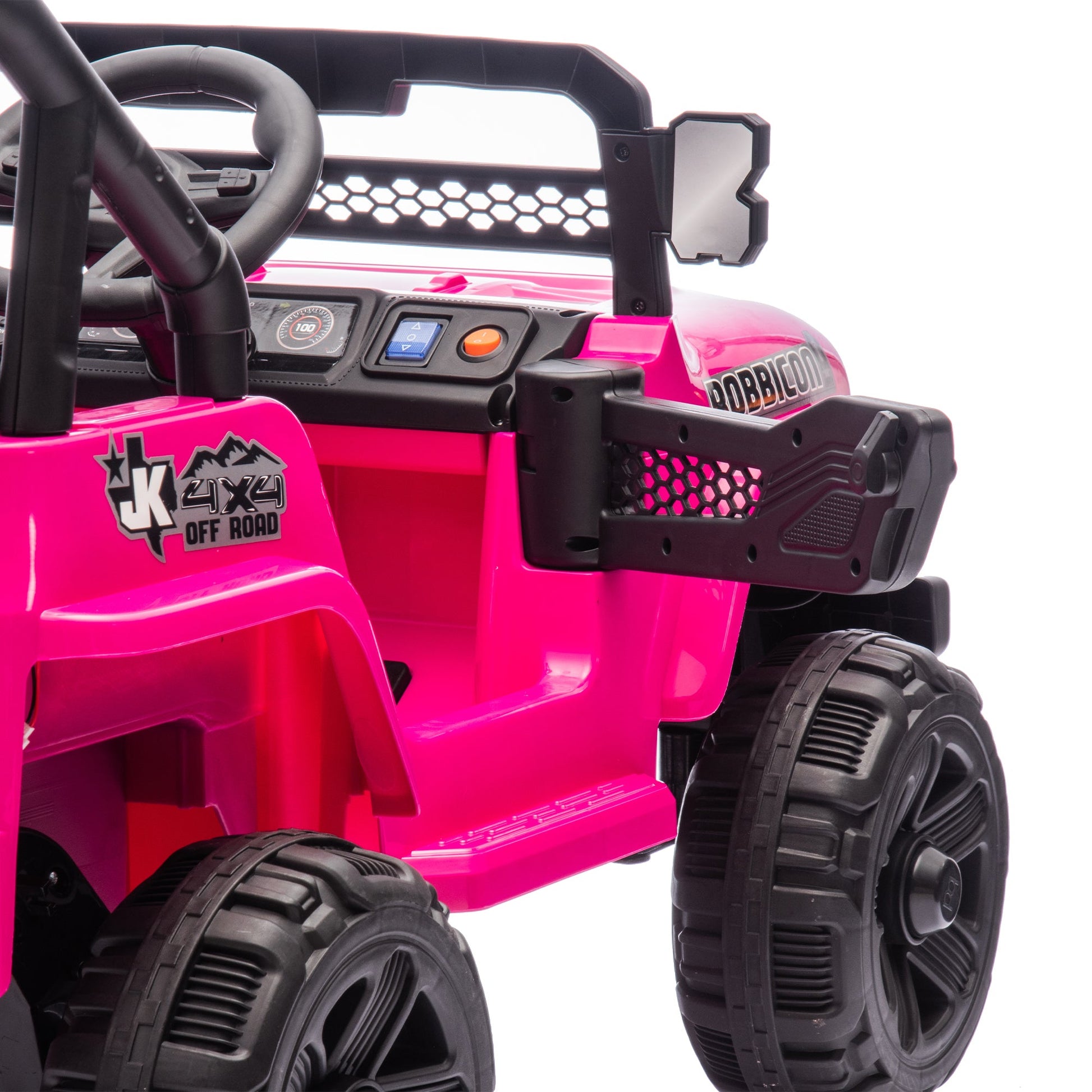 12V Kids Ride On Electric Truck Car W/Parents Control,2WD,Four-wheel suspension,Early education function,Adjustable volume,USB,MP3,Bluetooth,Microphone jack,Power display,LED lights For kids aged 1-4.