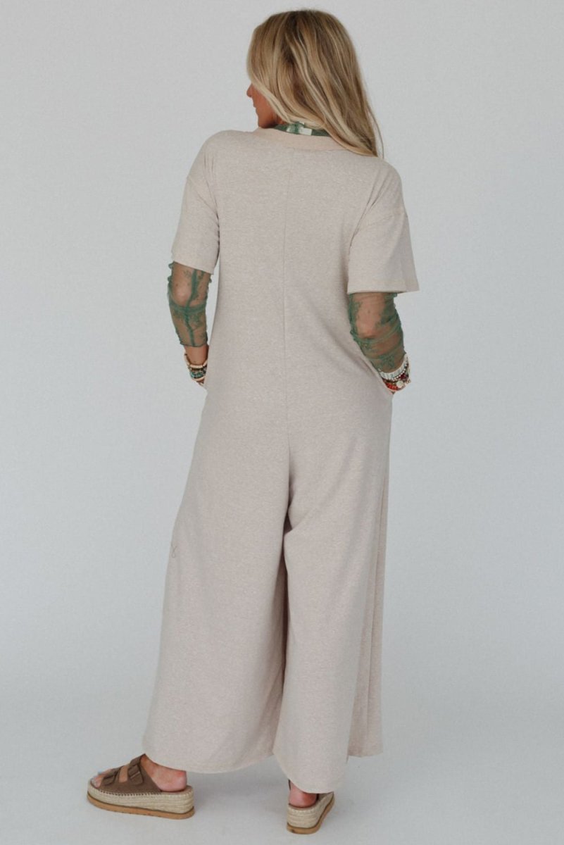 Love Salve  Beige Half Placket Chest Pockets Short Sleeve