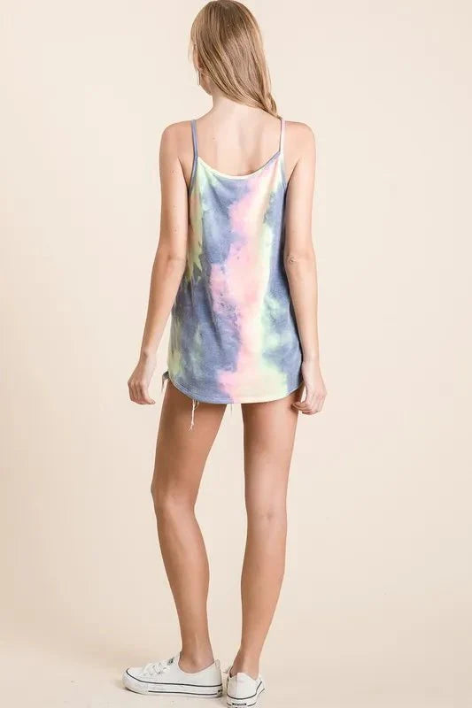 BiBi Tie Dye Terry Camisole with Caged Neck for Summer