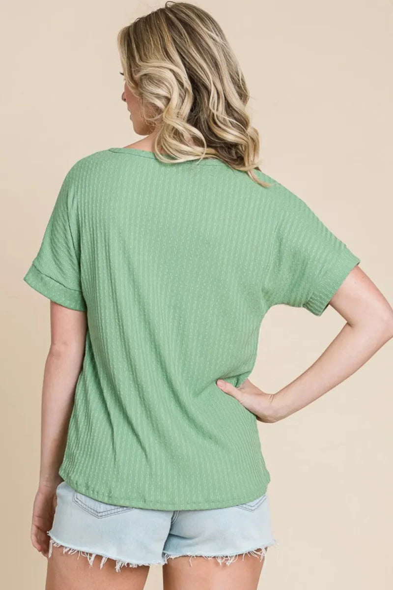 BOMBOM Color Block Short Sleeve T-Shirt for Casual Style