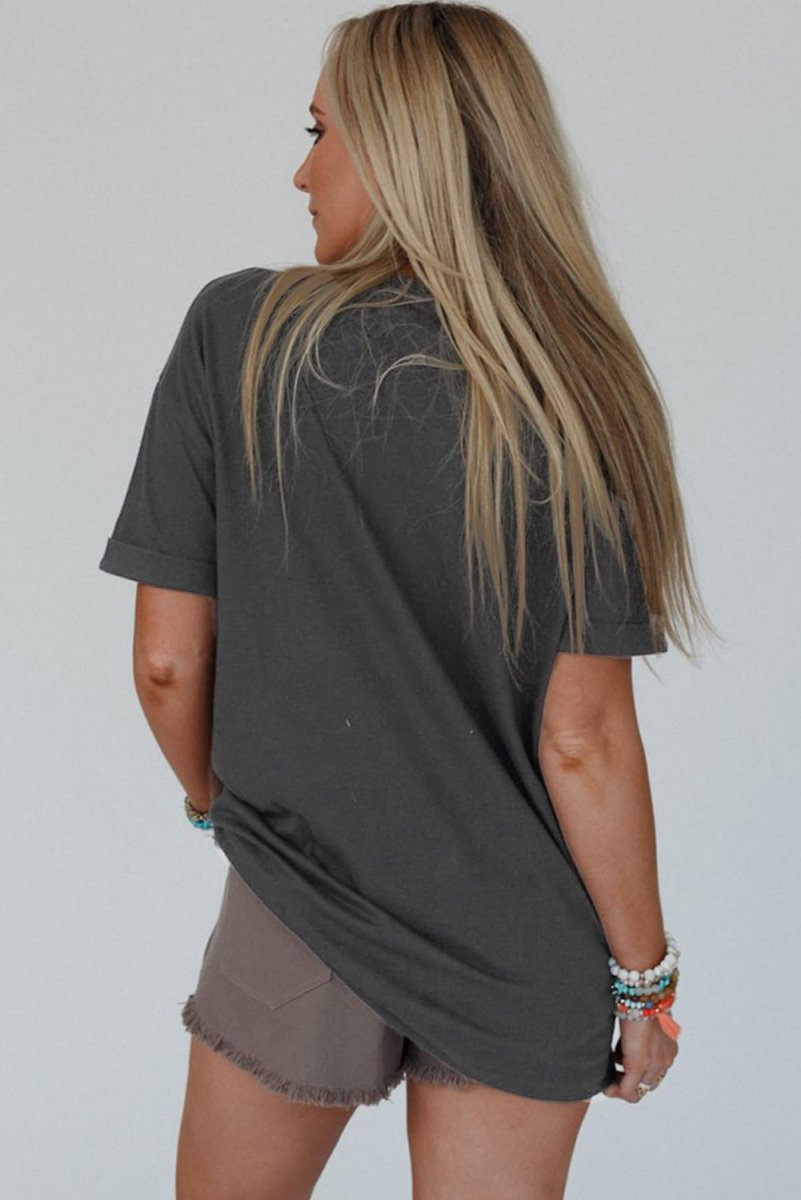 Carbon Grey Vintage Yall Cowboy Boots Graphic Tee Shirt