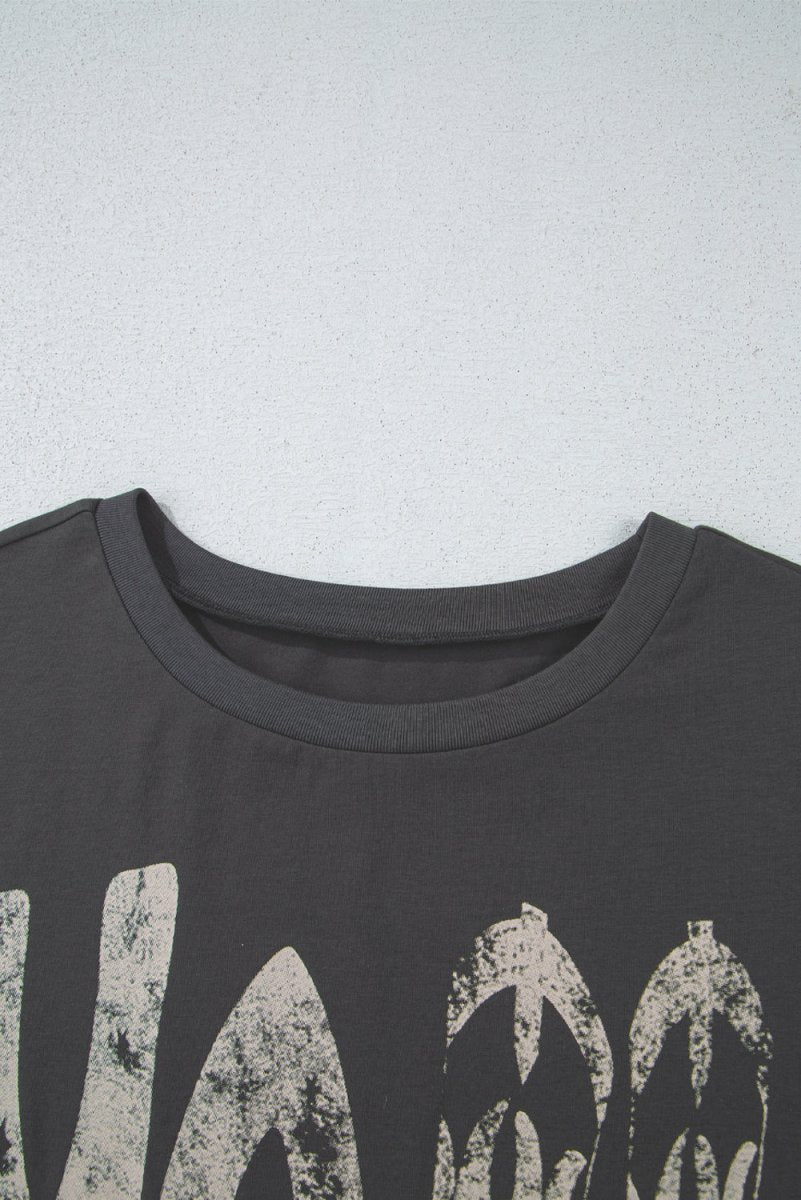 Carbon Grey Vintage Yall Cowboy Boots Graphic Tee Shirt