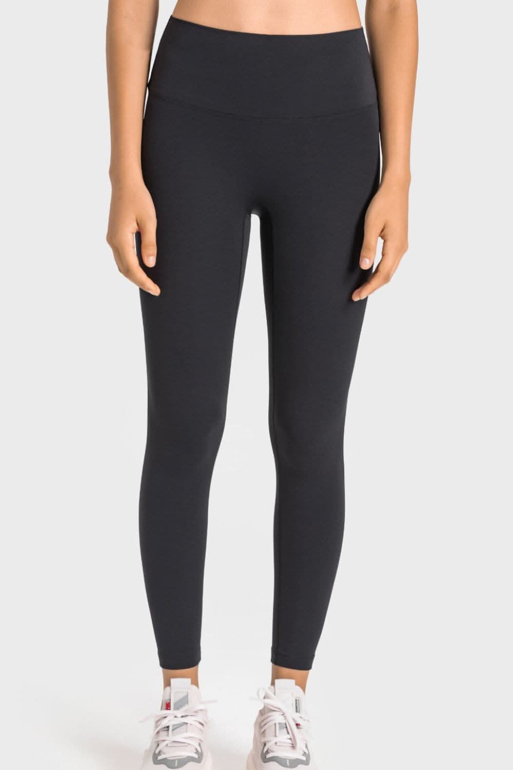 High-rise yoga leggings with wide waistband