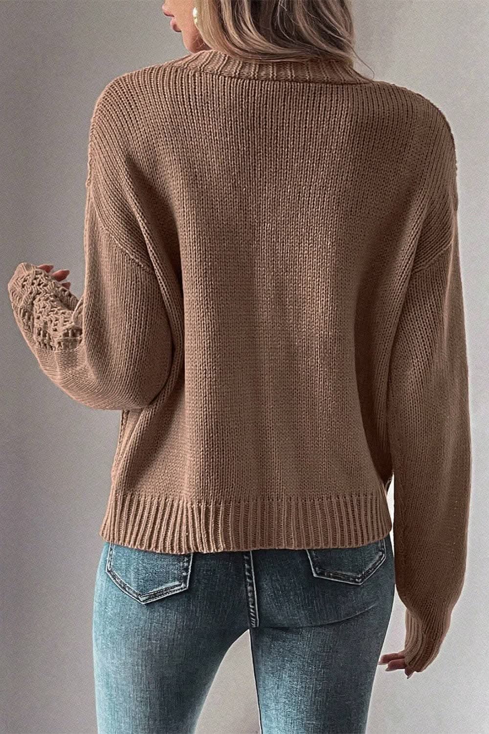 Stylish openwork cardigan - cotton blend