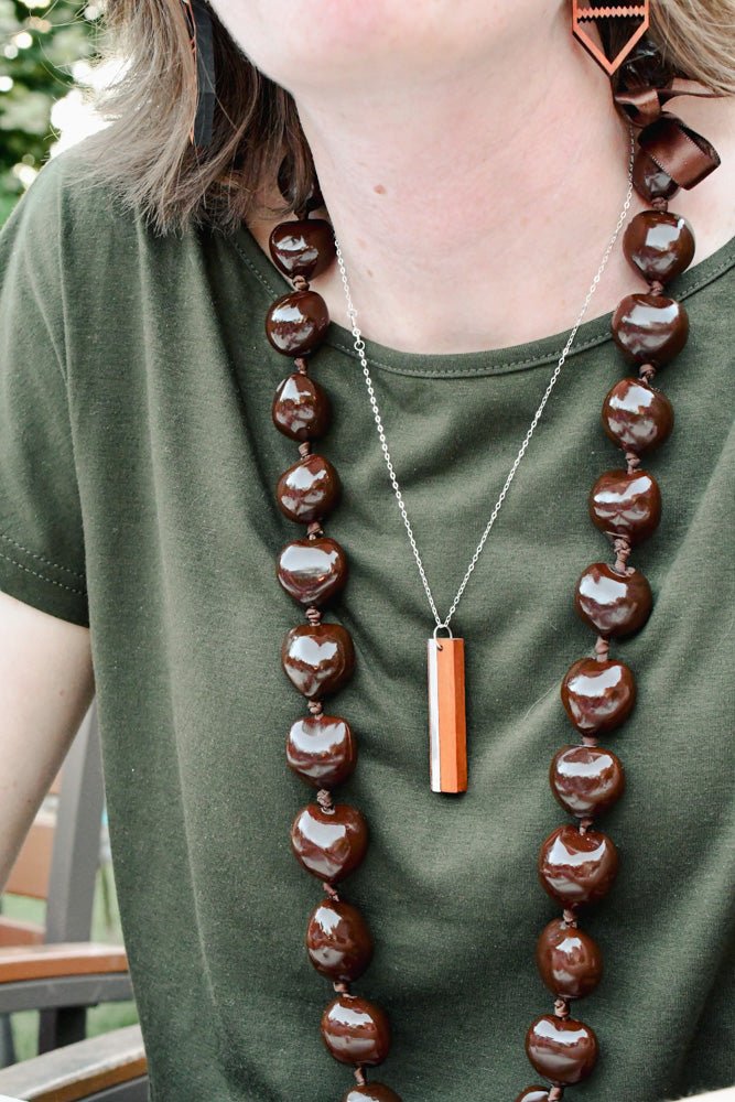 Sterling Silver Horizontal Inlay Necklace