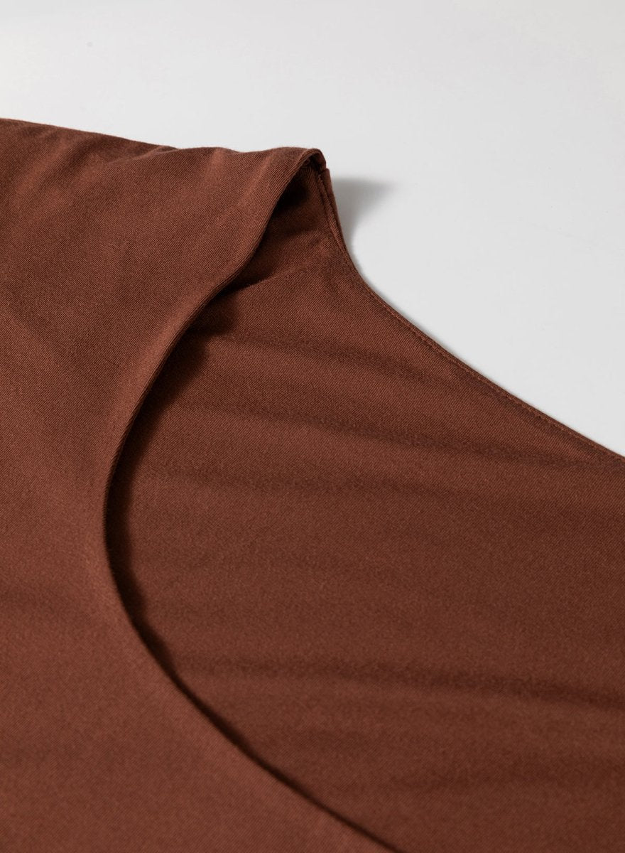 Coffee Solid Color U Neck Slim Fit Tank Top for Women