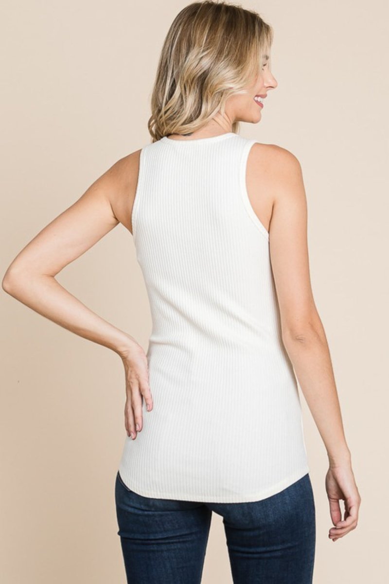 Culture Code Full Size Ribbed Round Neck Tank Top