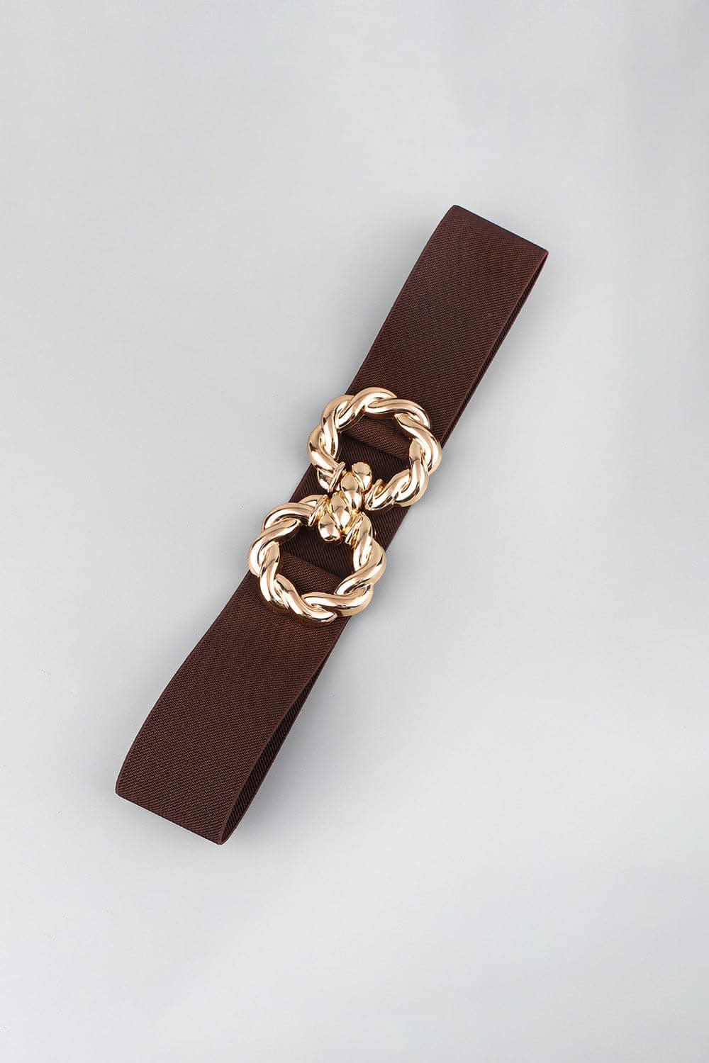Elastic belt with zinc alloy buckle
