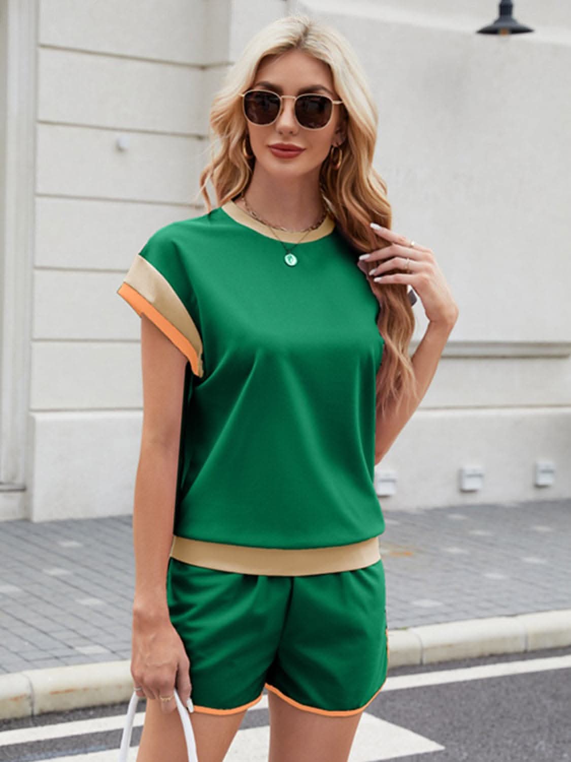 Stylish Two-Piece Top and Shorts Set