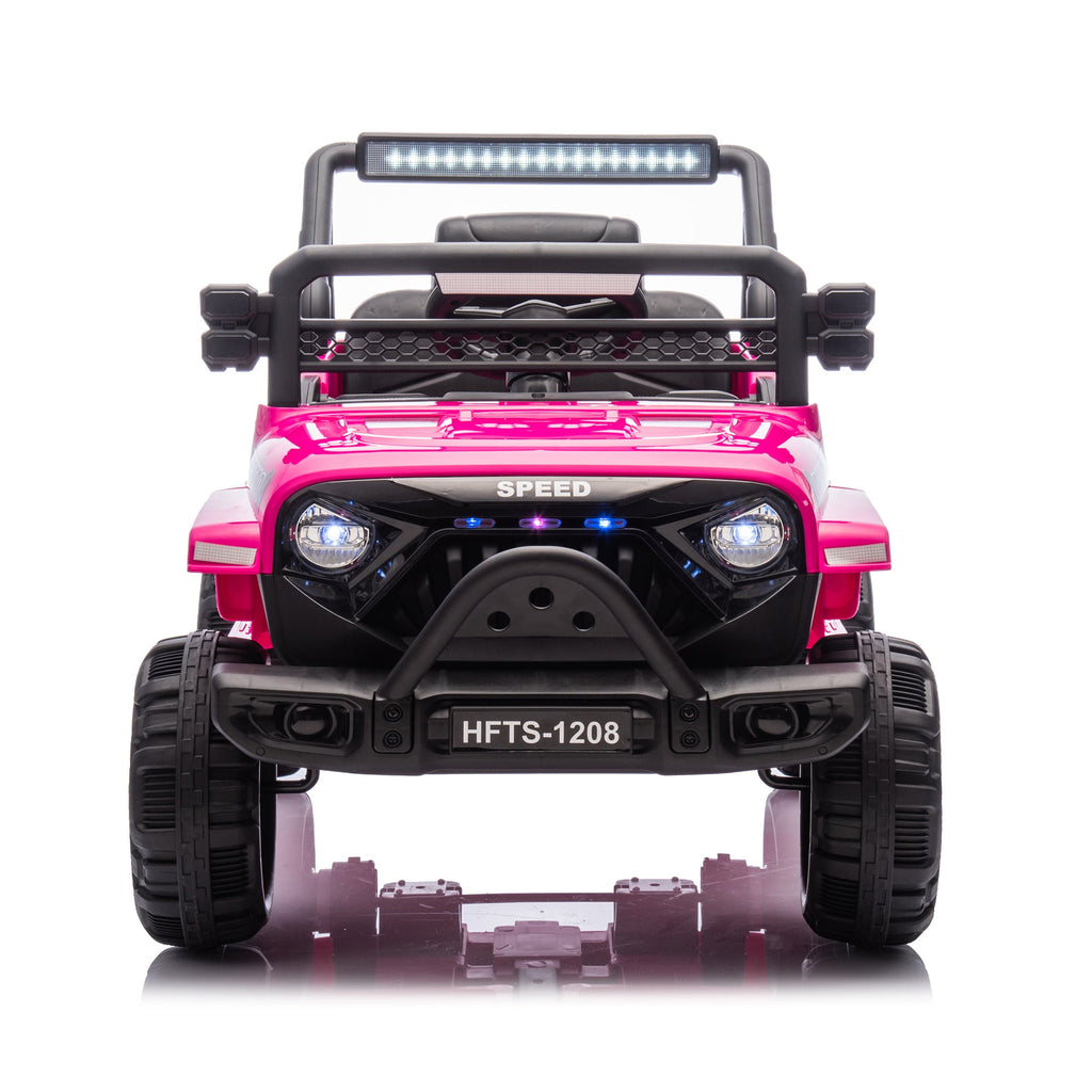12V Kids Ride On Electric Truck Car W/Parents Control,2WD,Four-wheel suspension,Early education function,Adjustable volume,USB,MP3,Bluetooth,Microphone jack,Power display,LED lights For kids aged 1-4.