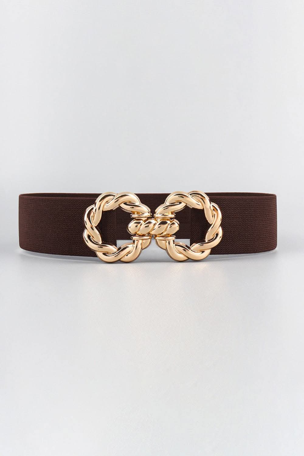 Elastic belt with zinc alloy buckle