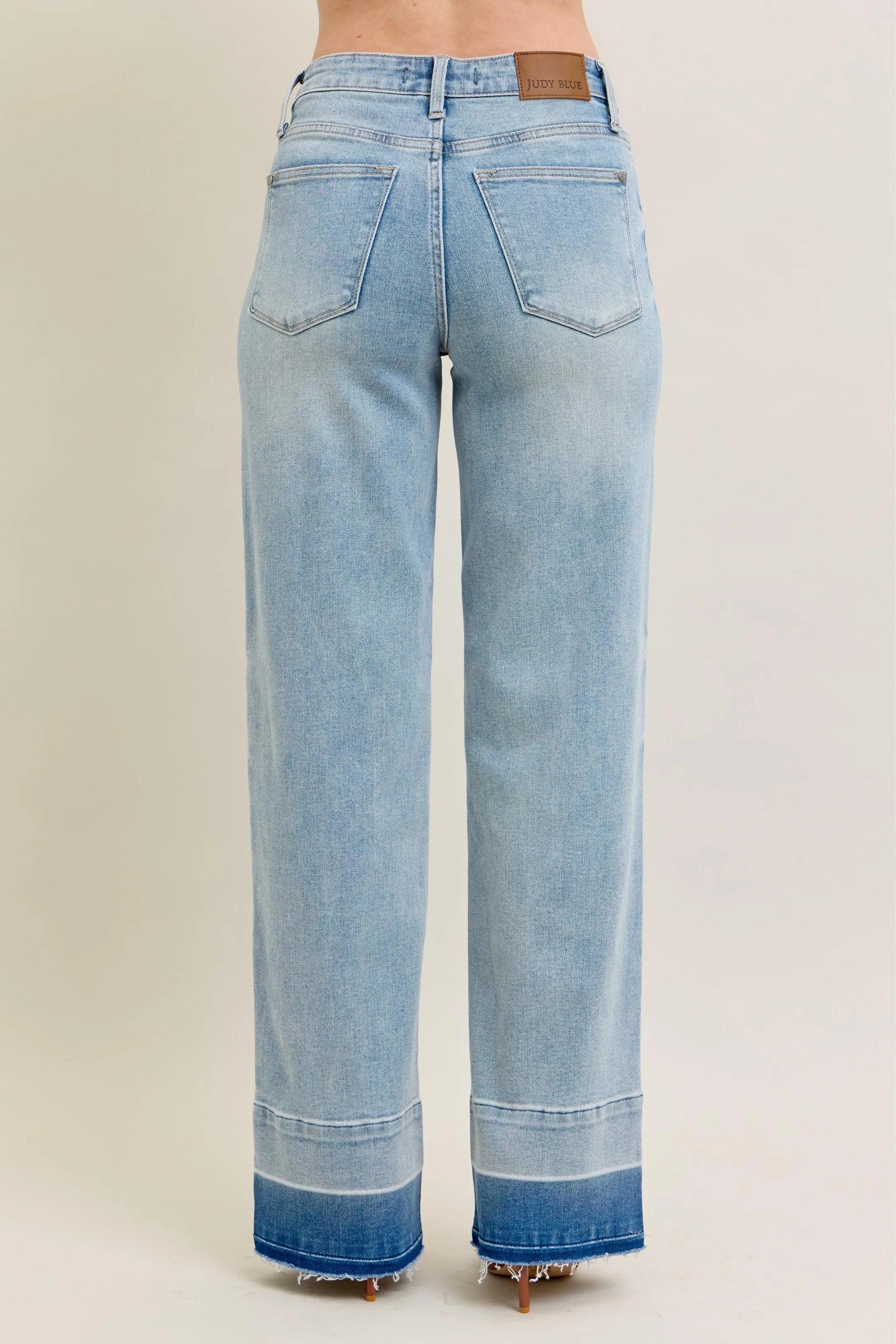 Judy Blue Plus Size Full Size Wide Leg Jeans with Released Hem