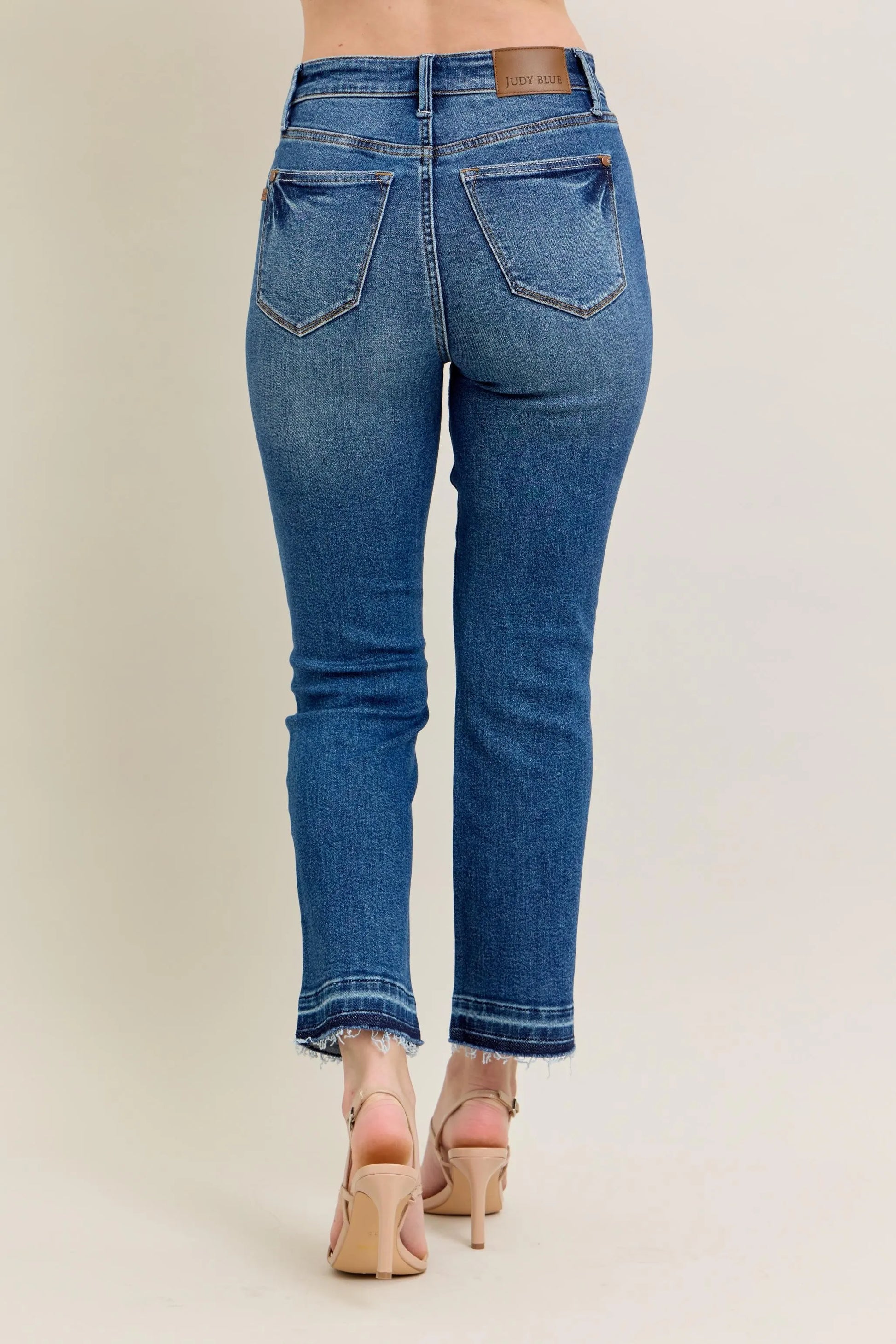 Judy Blue Full Size High Waist Vintage Wash Release Hem Kick Flare Jeans Plus Size