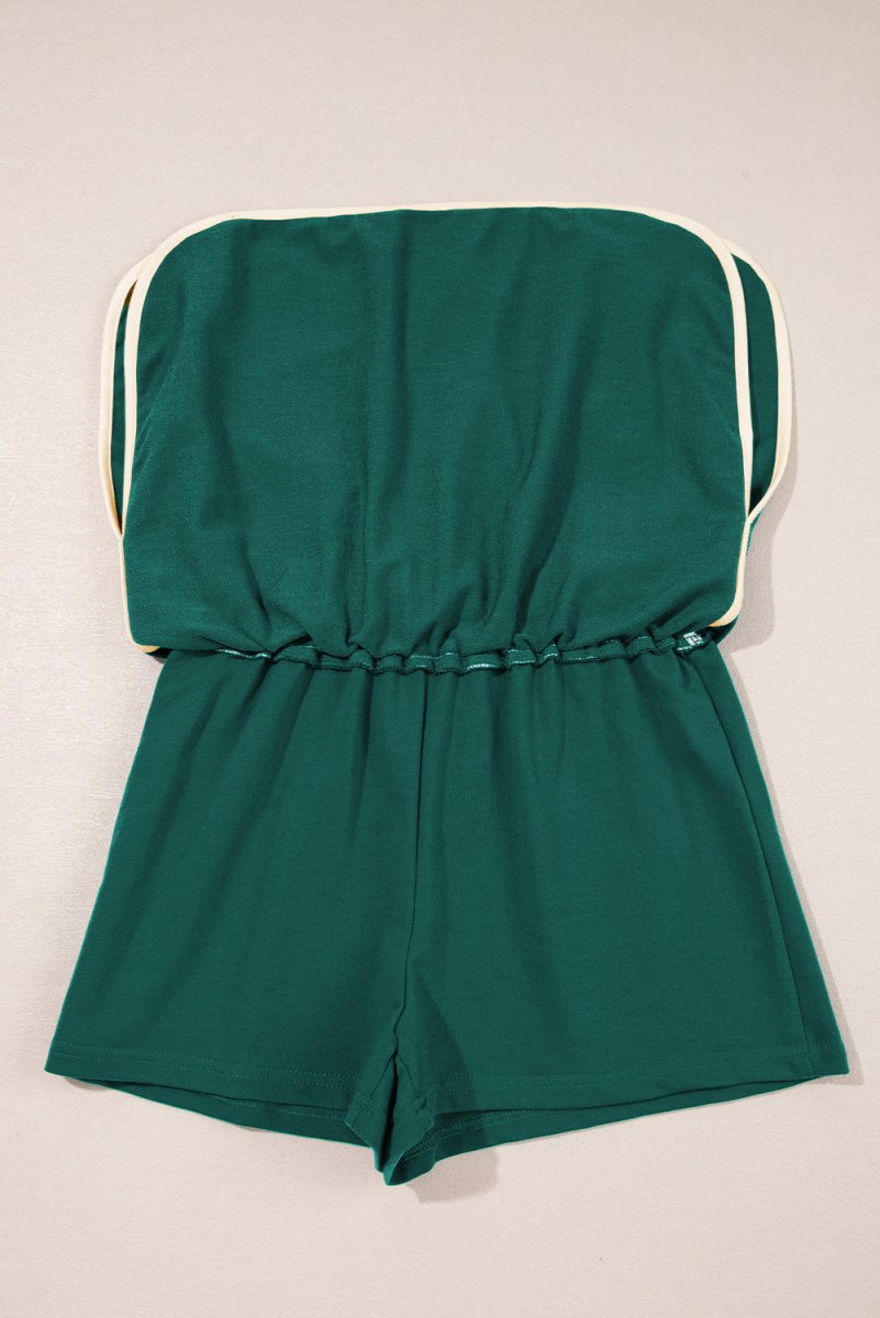 Evergreen Colorblock Edge Drop Shoulder T Shirt and Skort Set
