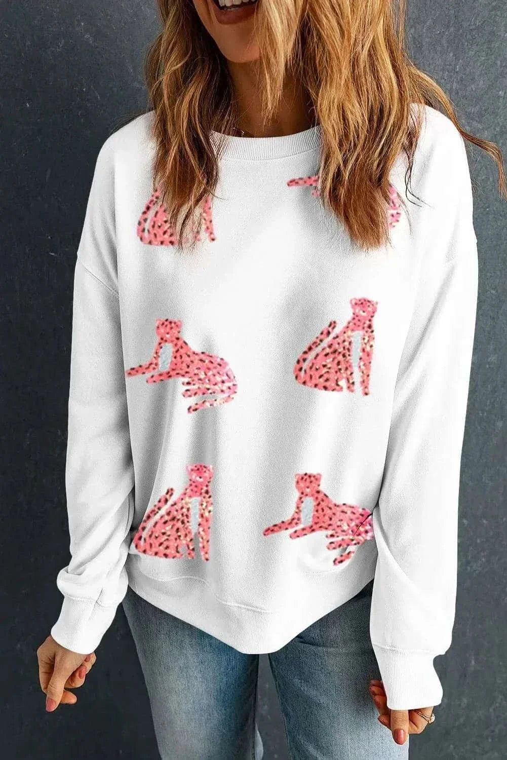 Leopard sequin sweatshirt - long sleeve