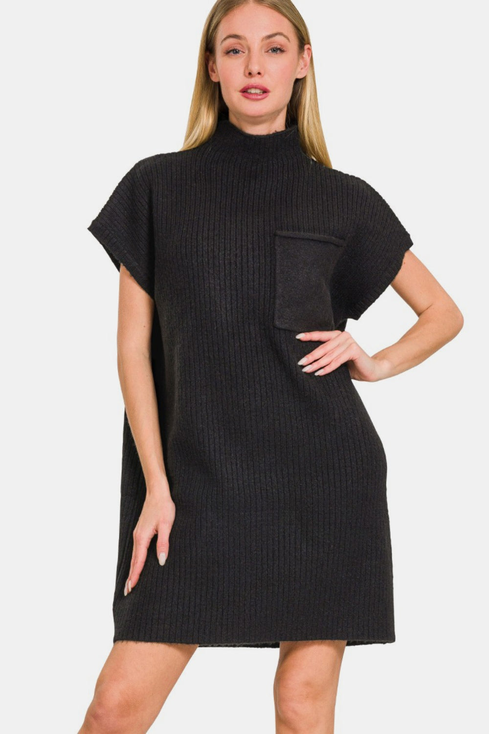 Zenana short sleeve sweater dress