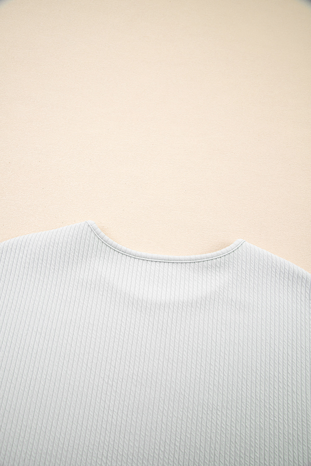 Light Grey Textured Loose Fit T-Shirt