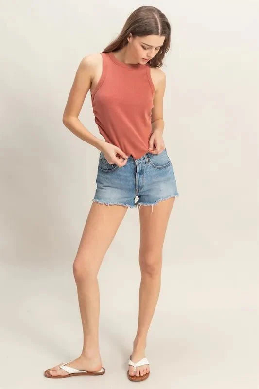 HYFVE Mineral Wash Rib Knit Tank - Trendy Wardrobe Staple
