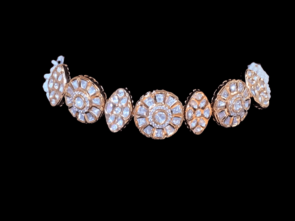 C101 gold plated polki choker ( READY TO SHIP)