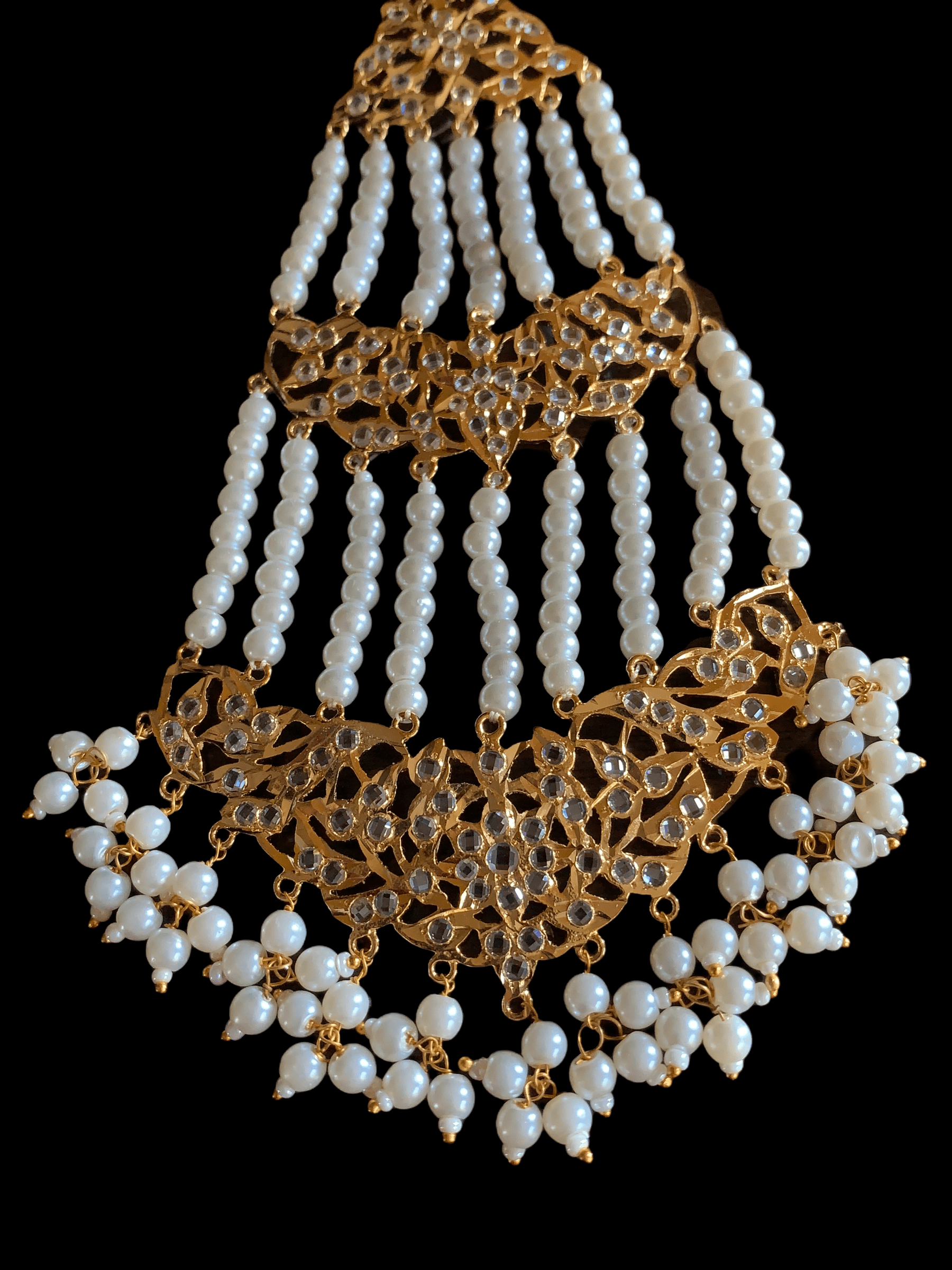 DJHR14  Nisa jhoomar in pearls     ( SHIPS IN 2 WEEKS  )