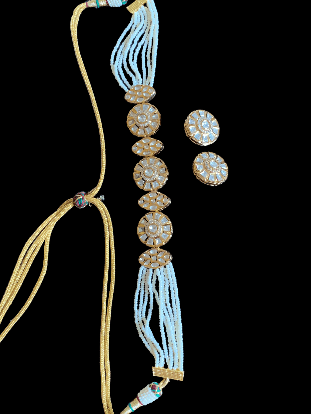 C101 gold plated polki choker ( READY TO SHIP)