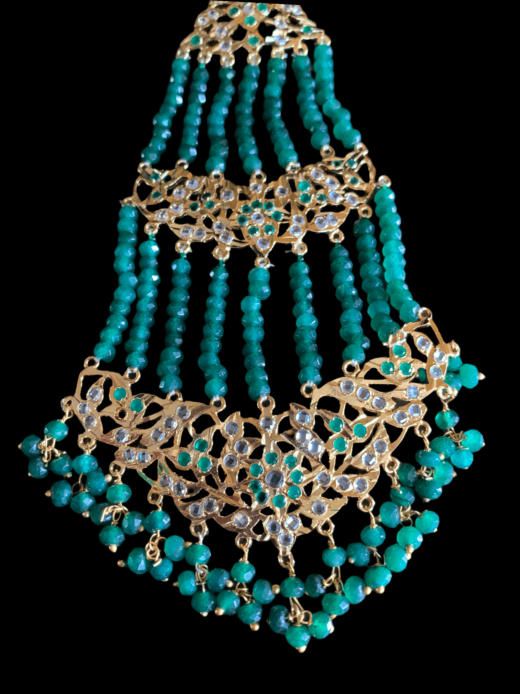 DJHR13 Nisa jhoomar in green    ( READY TO SHIP  )