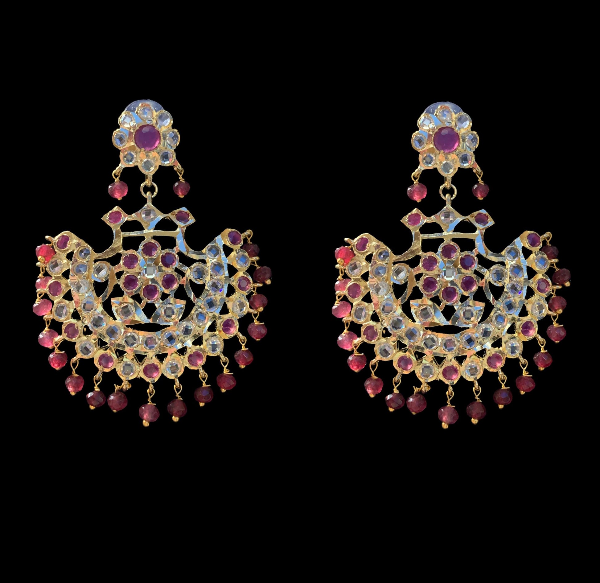 DJET9 Saha chandbali tika in ruby ( READY TO SHIP )