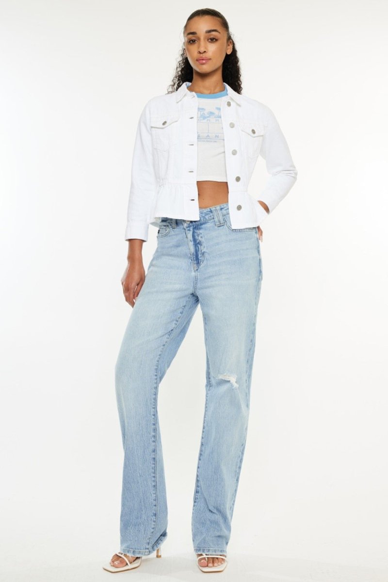 Premium Kancan Distressed High Waist Straight Jeans for Women