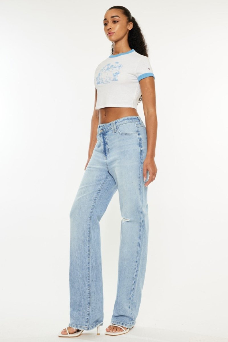 Premium Kancan Distressed High Waist Straight Jeans for Women